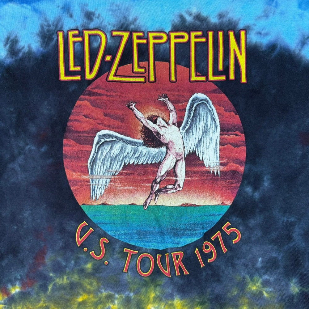 Led Zeppelin "US Tour 1975" Tie Dye T Shirt‎ Men's Streetwear Classic Tee Sz XXL - Picture 4 of 8